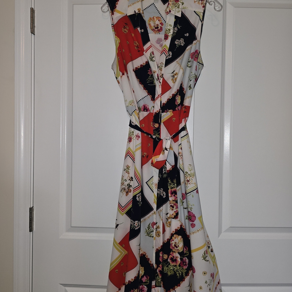 New York & Company Floral Stretch Blouse